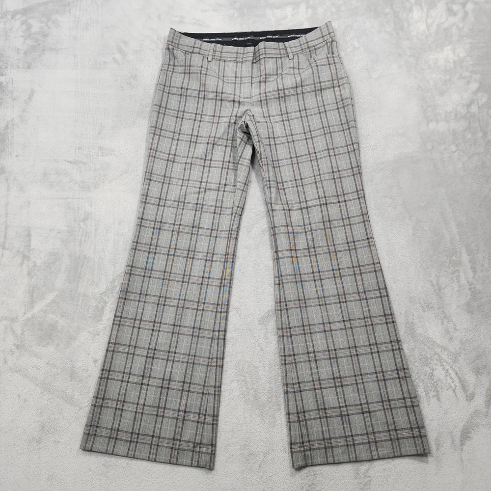 Express Dress Pants Womens 12 Gray Plaid Editor Bootcut Stretch Office Workwear